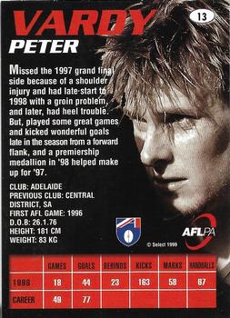 1999 Select AFL Premiere #13 Peter Vardy Back